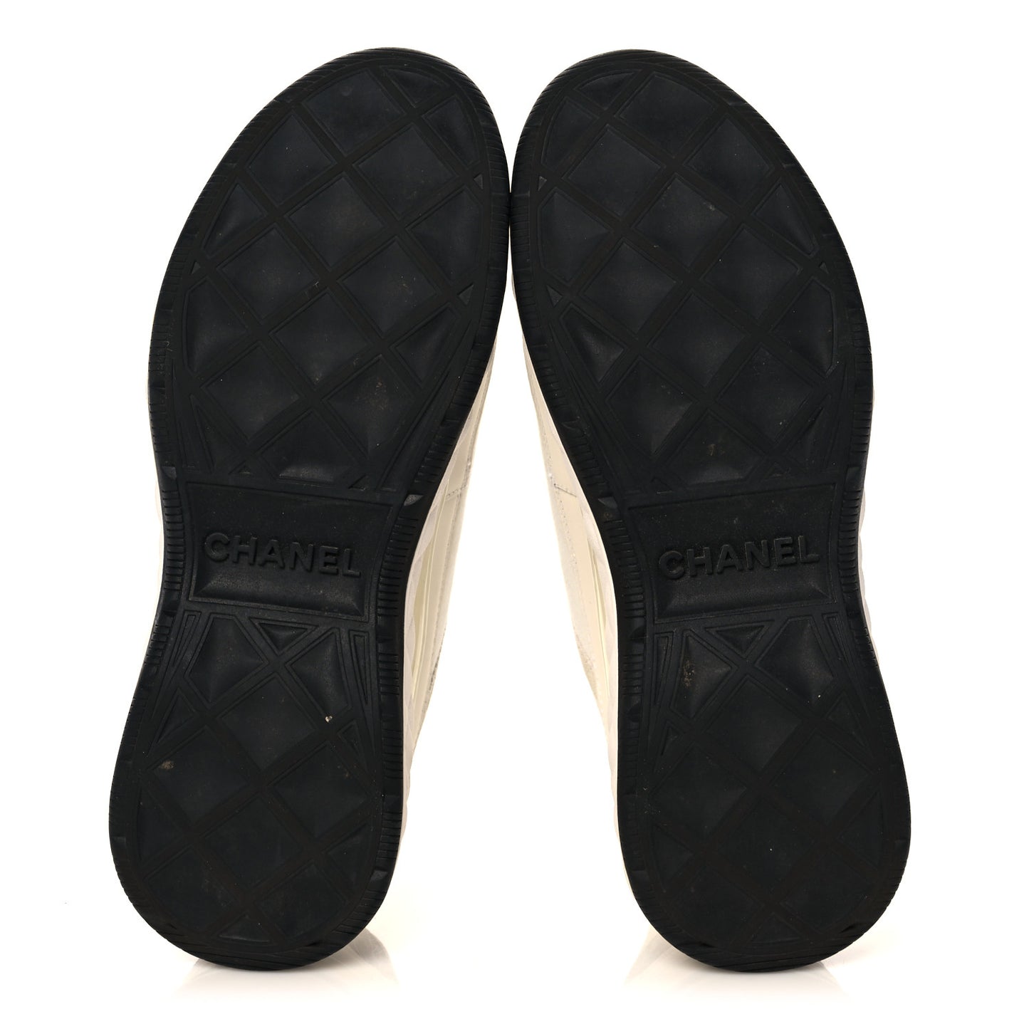 Velvet Calfskin Mixed Fibers CC Sneakers 36.5 Ivory Black