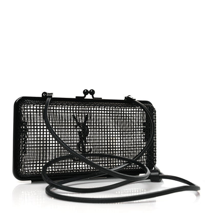 Saint Laurent Brass Lambskin Monogram Cassandre Cage Bag Black 3 of 10