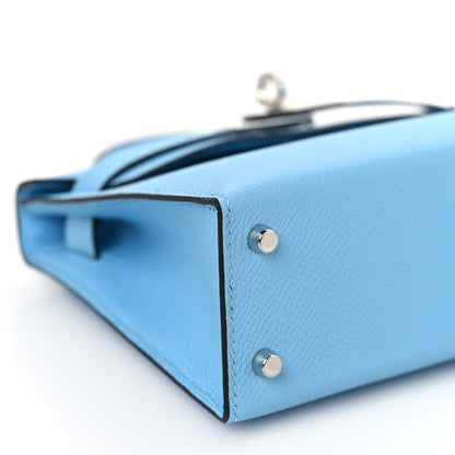 Hermes Epsom Mini Kelly Sellier 20 Celeste 8 of 10