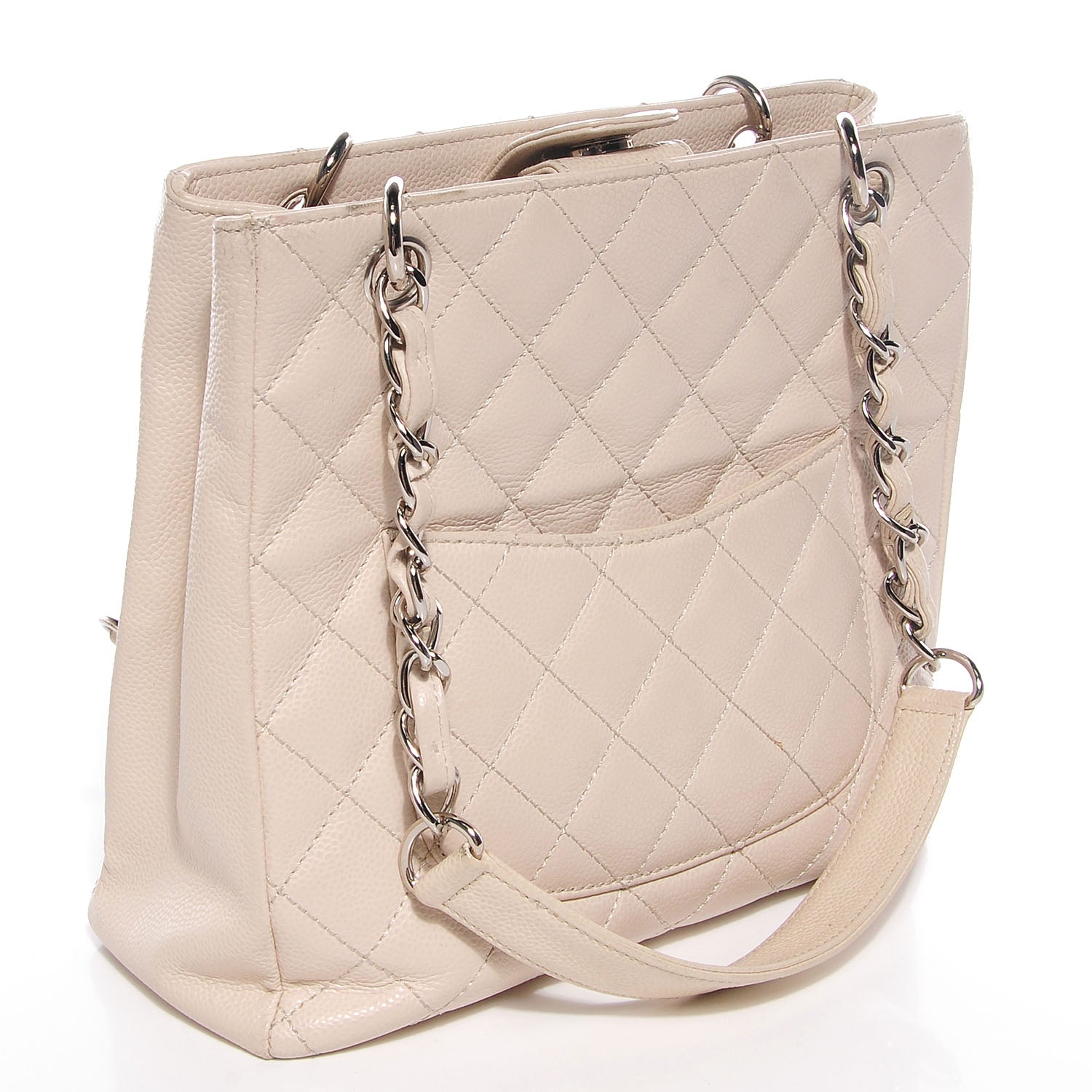 Chanel Caviar Petit Shopping Tote PST Beige Clair 3 of 7