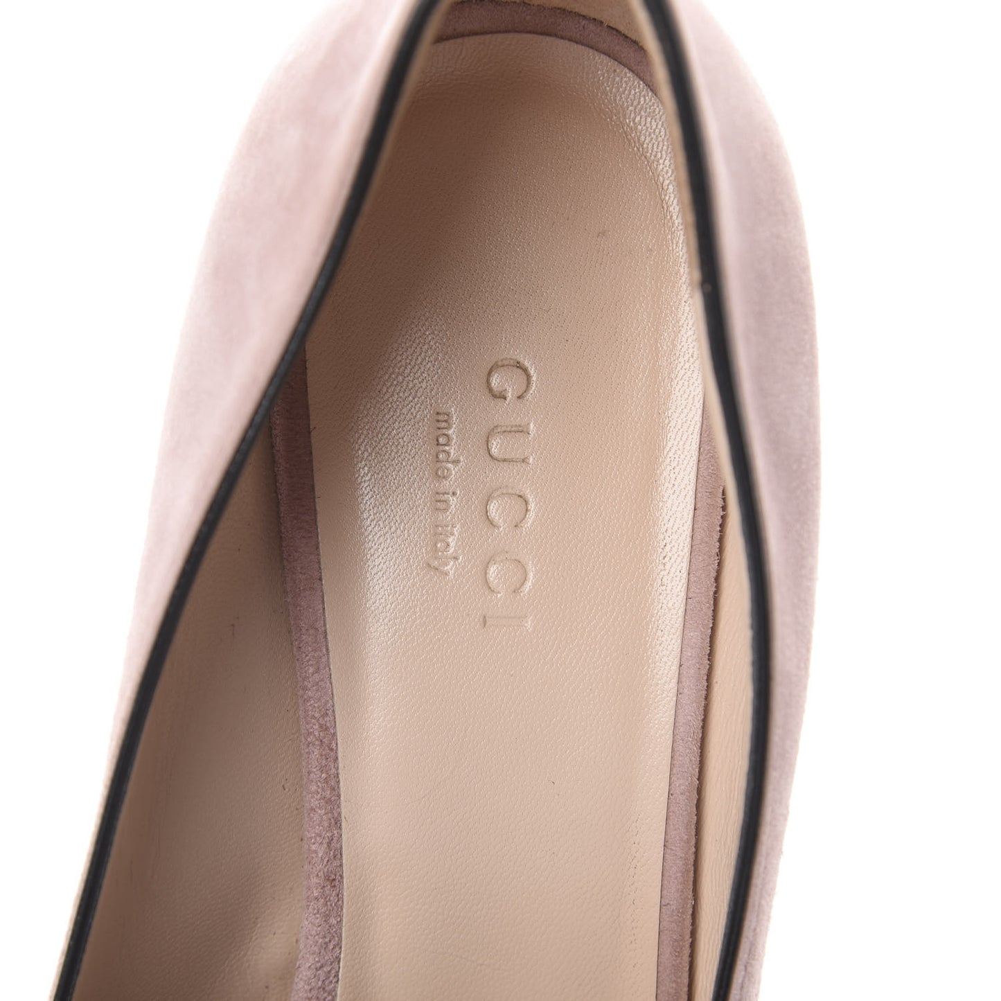 Kid Scamosciato GG Marmont Fringe 50mm Loafer Pumps 37 Crystal Pink