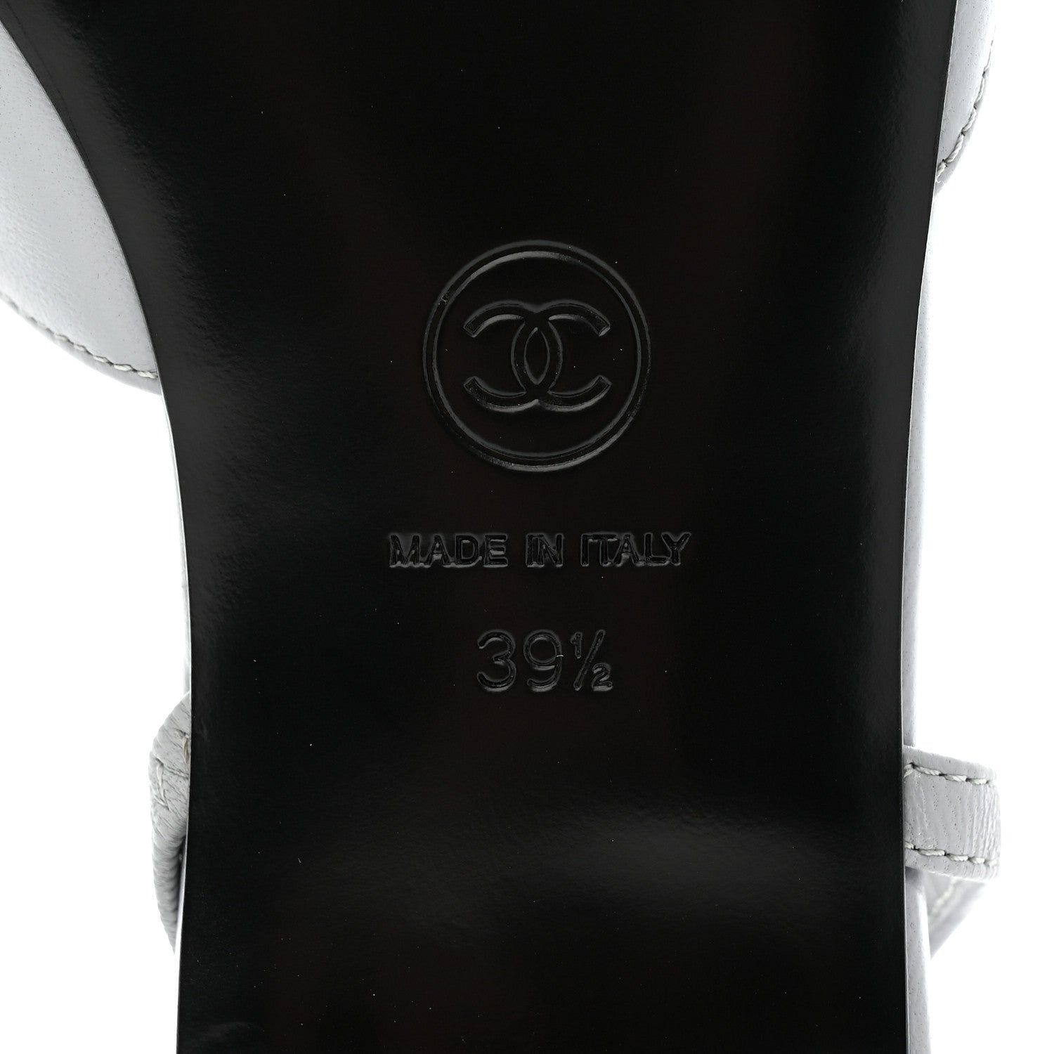 Chanel Lambskin Cap Toe CC Slingback Sandals 39.5 Grey 8 of 8