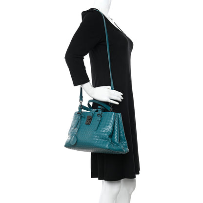 Bottega Veneta Light Calf Intrecciato Small Roma Teal 2 of 14