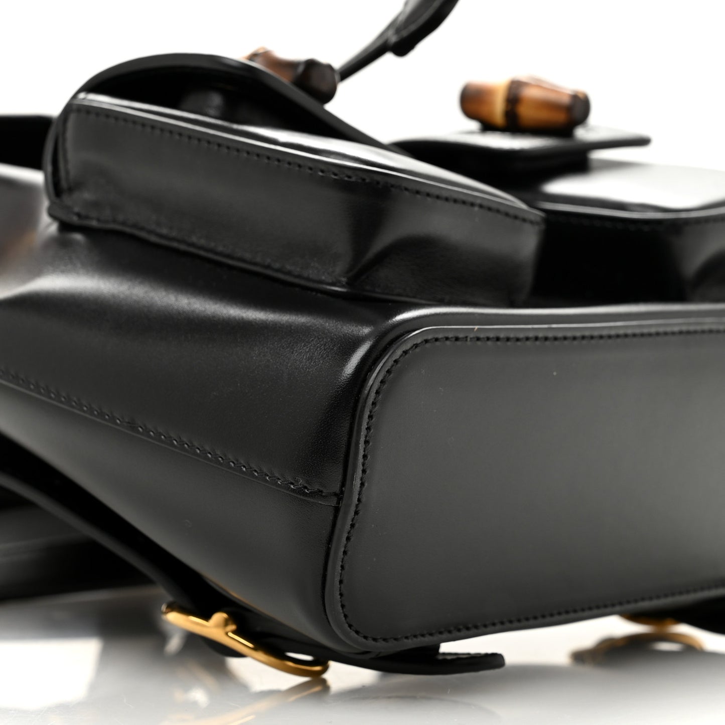 Calfskin Bamboo Backpack Black