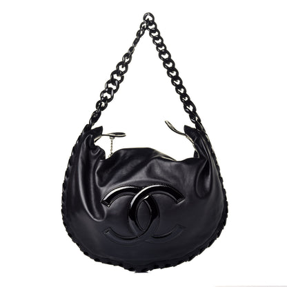 Chanel Calfskin Modern Chain Rhodoid Hobo Black 1 of 9