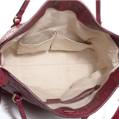 Gucci Guccissima Medium Bree Foldover Tote Classic Ruby 5 of 9