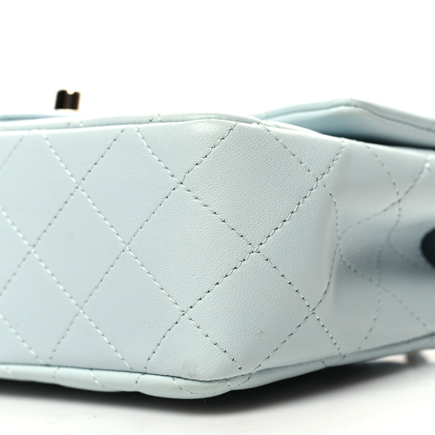 Chanel Lambskin Quilted Mini Top Handle Rectangular Flap Light Blue 10 of 11