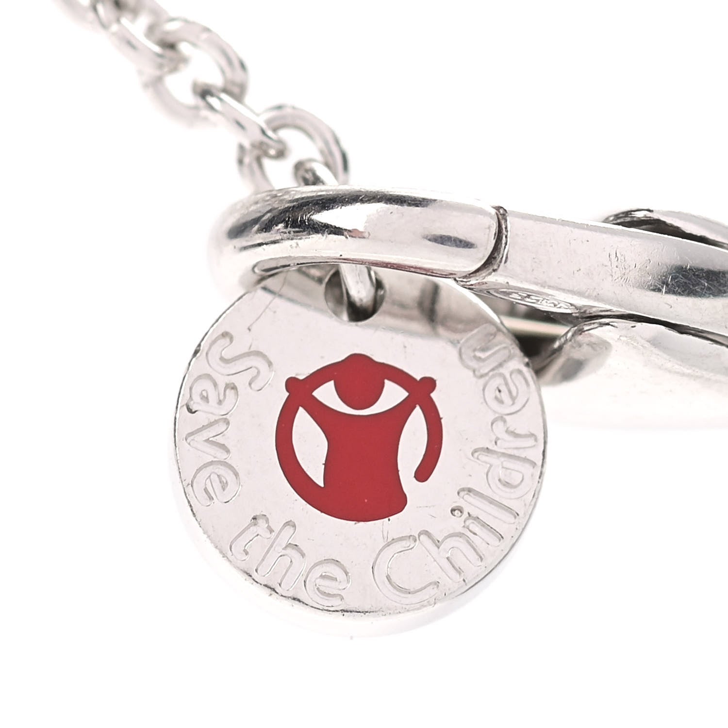 Bulgari Sterling Silver Ceramic Save The Children Pendant Necklace 6 of 9