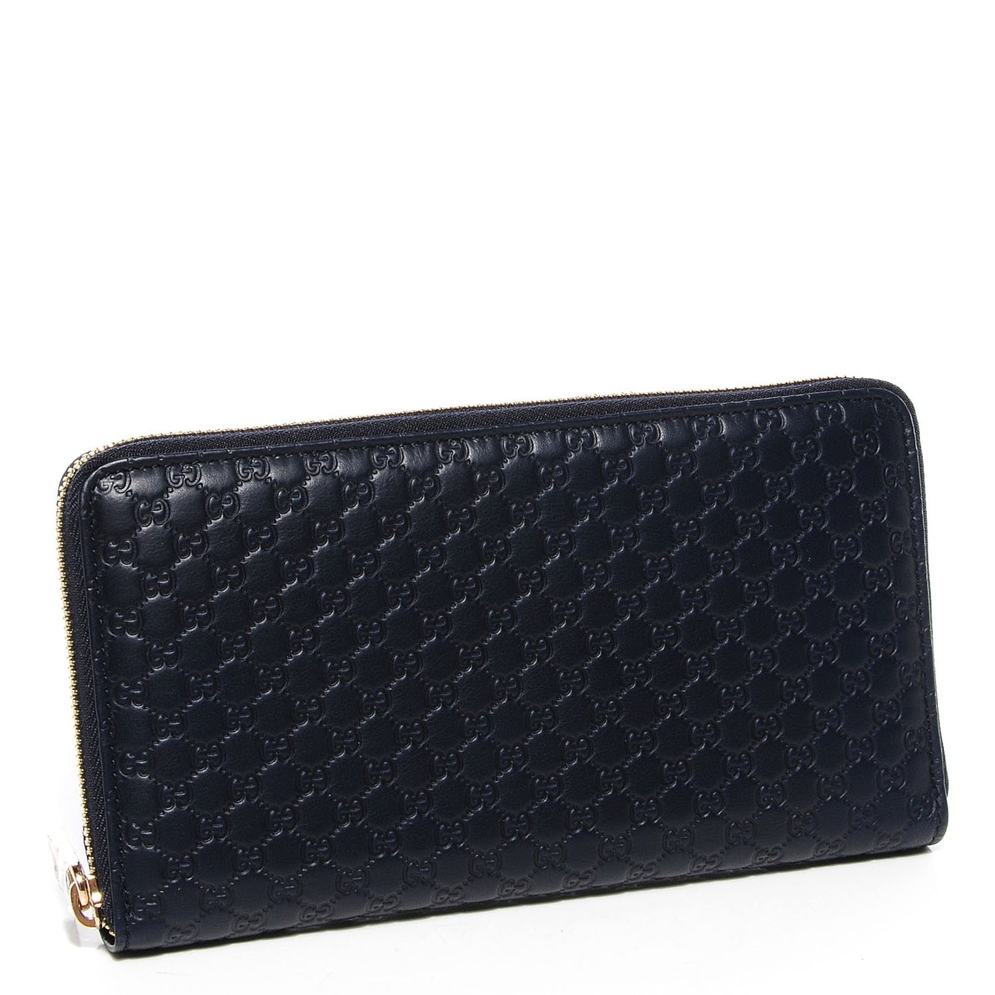 Microguccissima Large Zip Around Organizer Wallet Blue