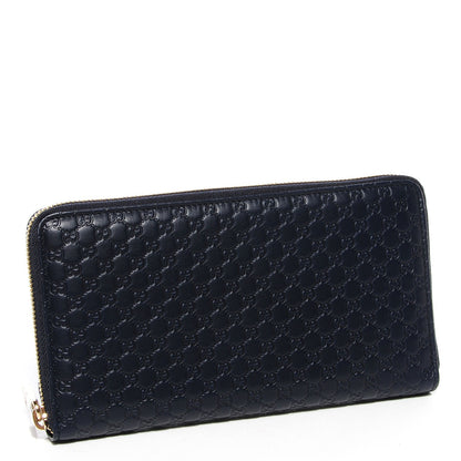 Gucci Microguccissima Large Zip Around Organizer Wallet Blue 3 of 8