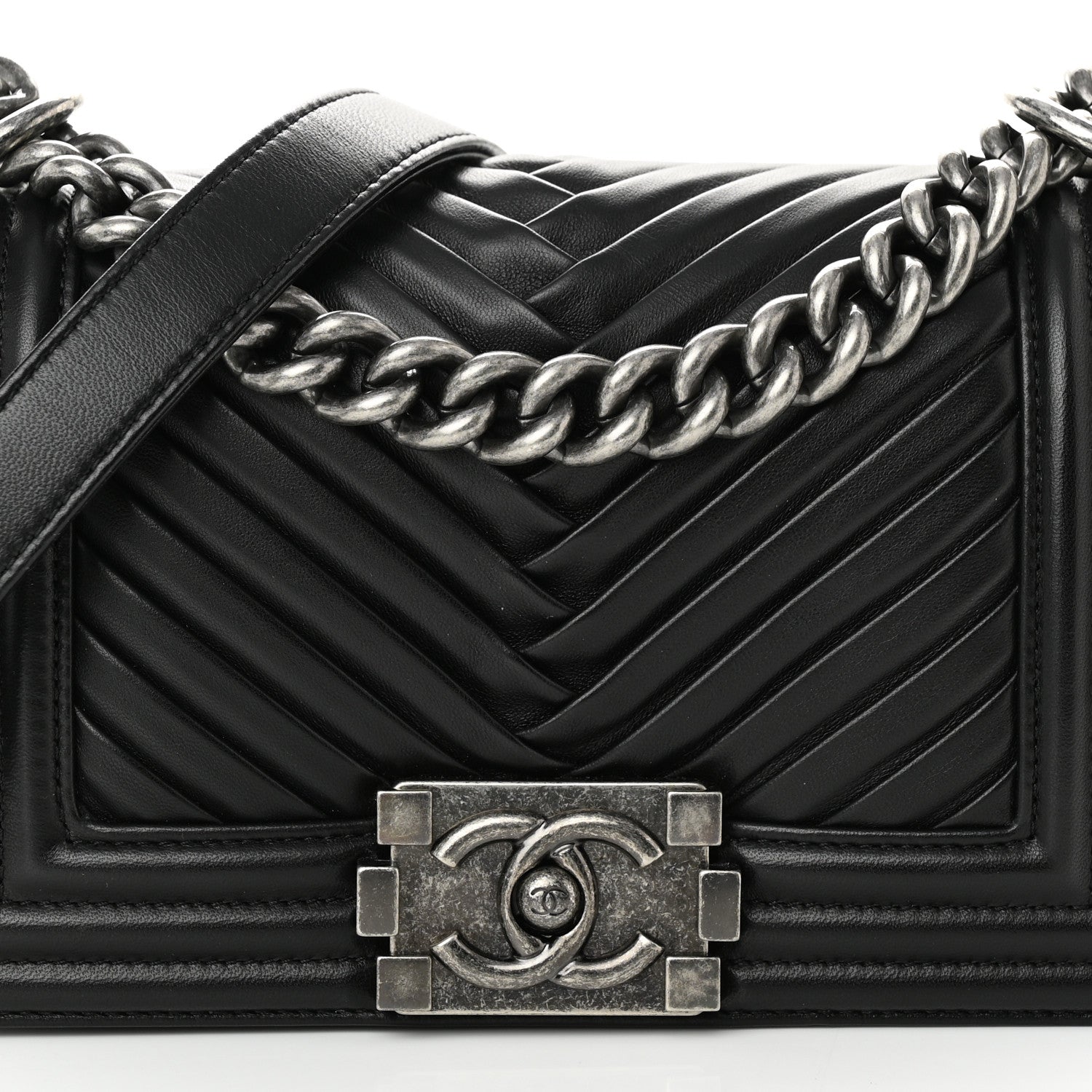 Chanel Lambskin Pleated Small Boy Flap Black 8 of 11