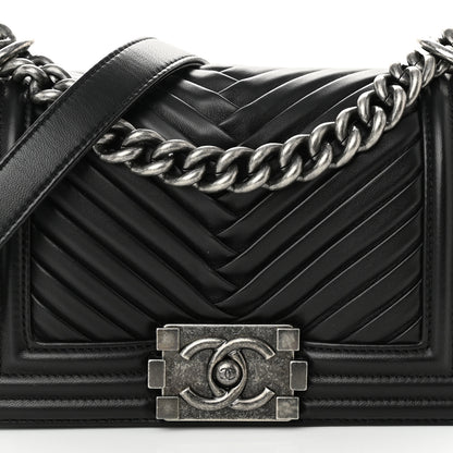 Chanel Lambskin Pleated Small Boy Flap Black 8 of 11