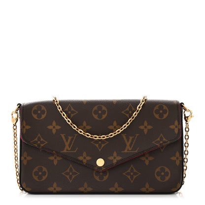 Louis Vuitton Monogram Pochette Felicie Chain Wallet Fuchsia 1 of 13
