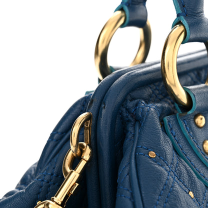Marc Jacobs Calfskin Quilted Studded Stam Blue 18 of 20