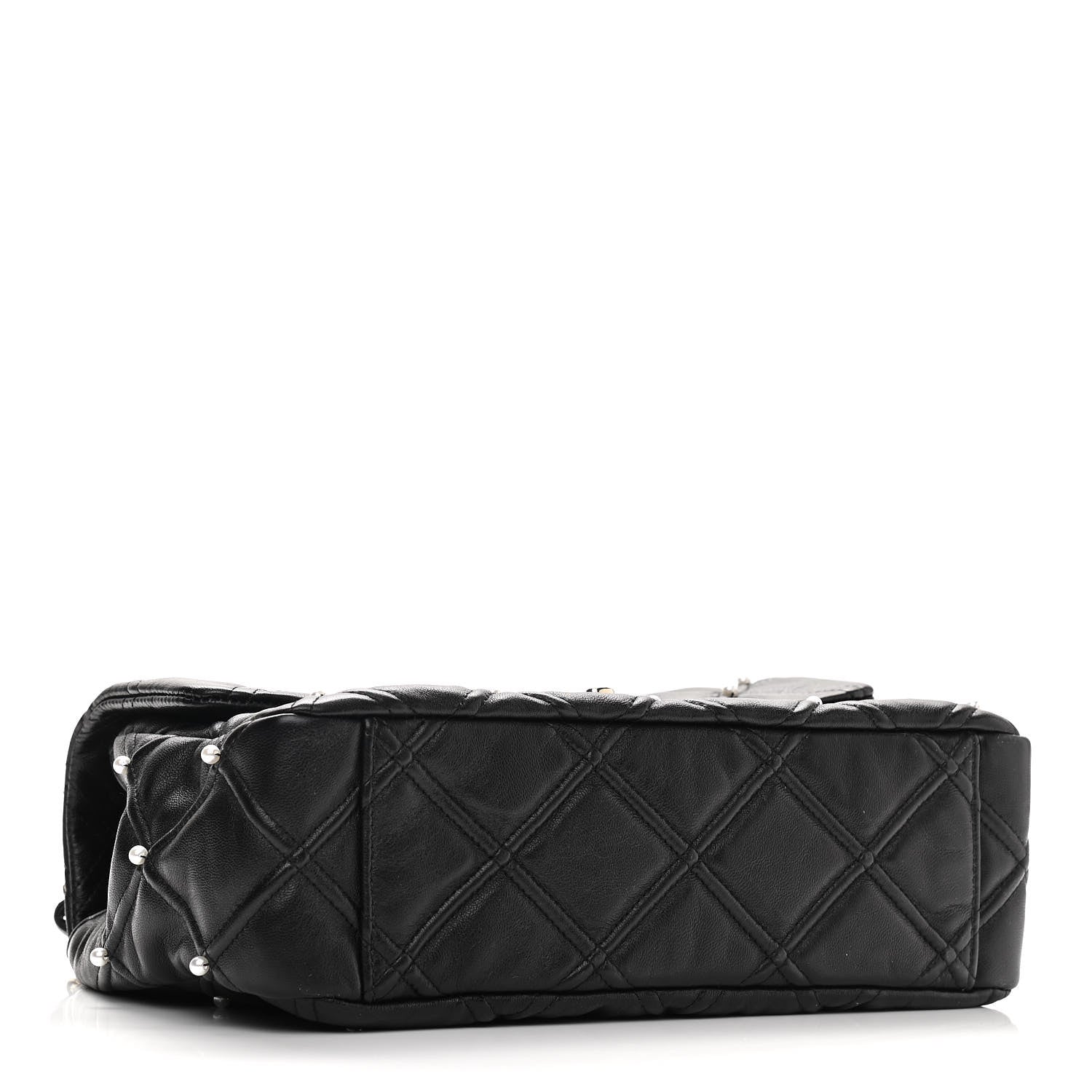 Chanel Lambskin Quilted Pearl Studded Flap Black 4 of 10