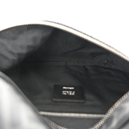 Fendi Shiny Glazed Fabric Vitello Cover FF 1974 Logo Belt Bag Black 5 of 10