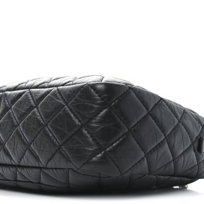 Chanel Aged Calfskin Quilted Large Reissue Camera Case Black 10 of 10