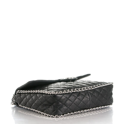 Chanel Washed Lambskin Quilted Maxi Chain Around Flap Black 3 of 6