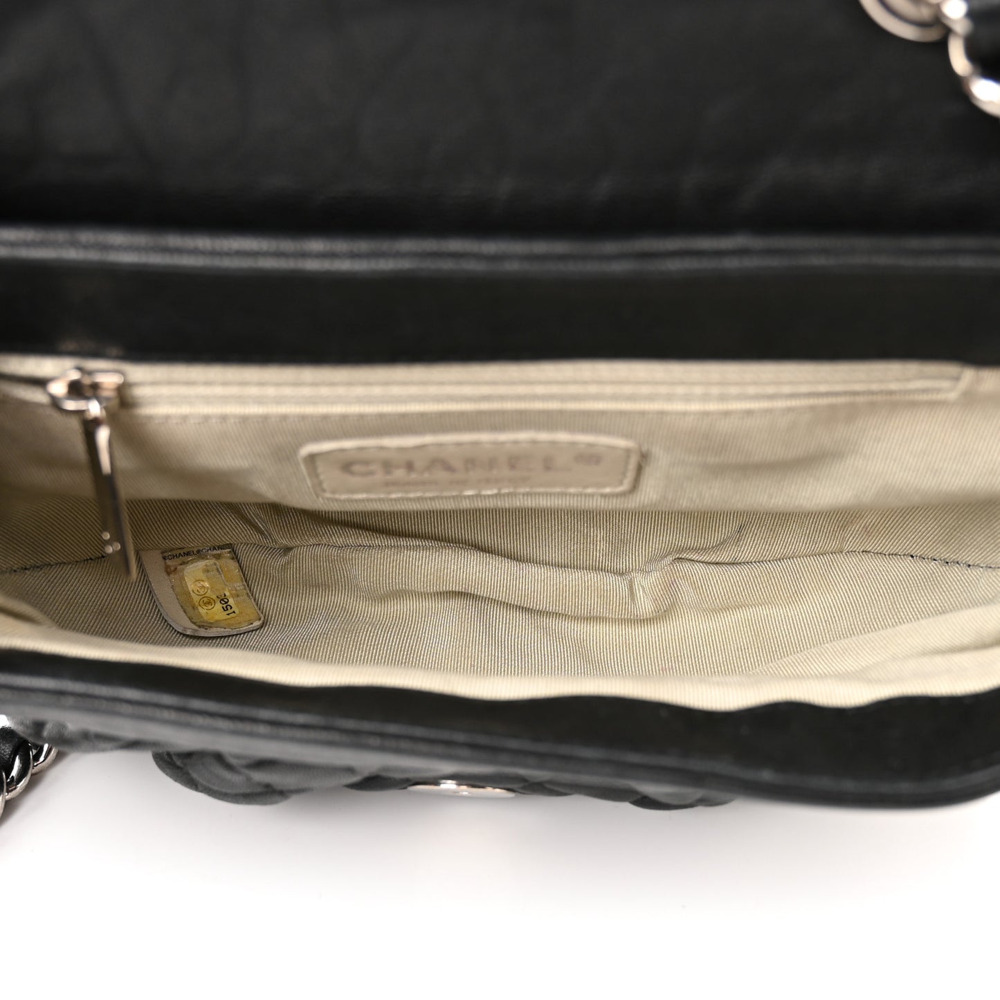 Washed Lambskin Quilted Mini Chain Around Flap Black