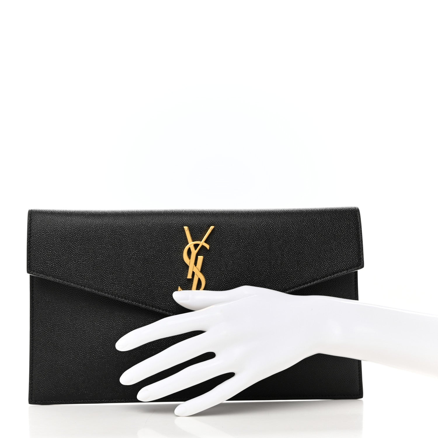 Saint Laurent Grain De Poudre Uptown Pouch Black 2 of 8