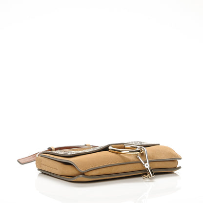 Chloe Suede Python Calfskin Small Faye Shoulder Bag Desert Beige 4 of 7