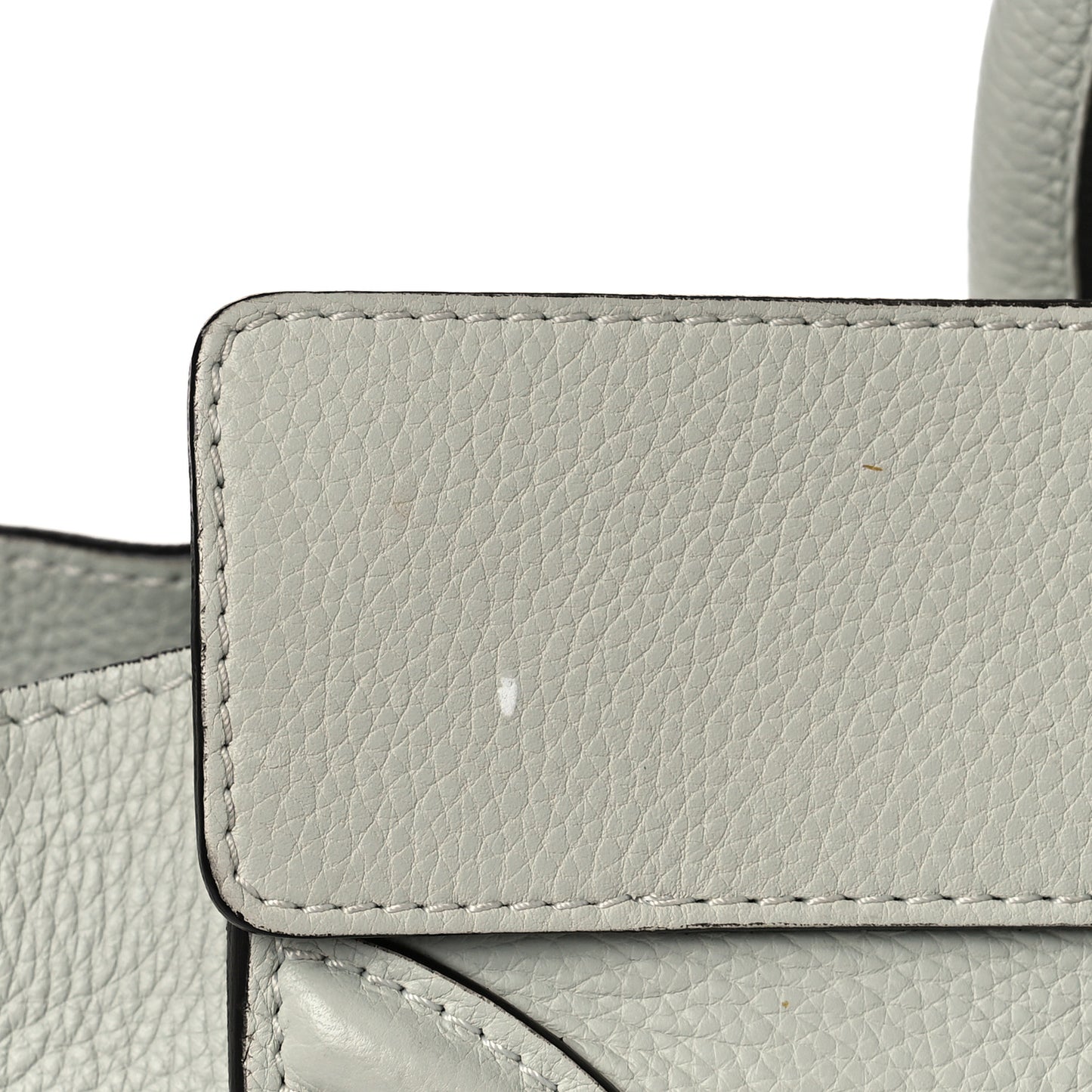 Drummed Calfskin Mini Luggage Pebble Grey