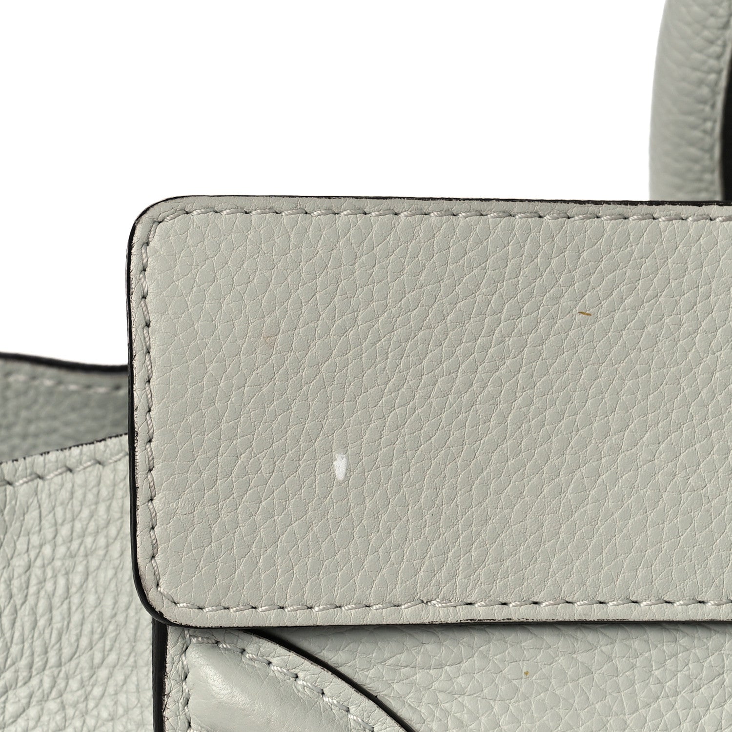 Celine Drummed Calfskin Mini Luggage Pebble Grey 9 of 14