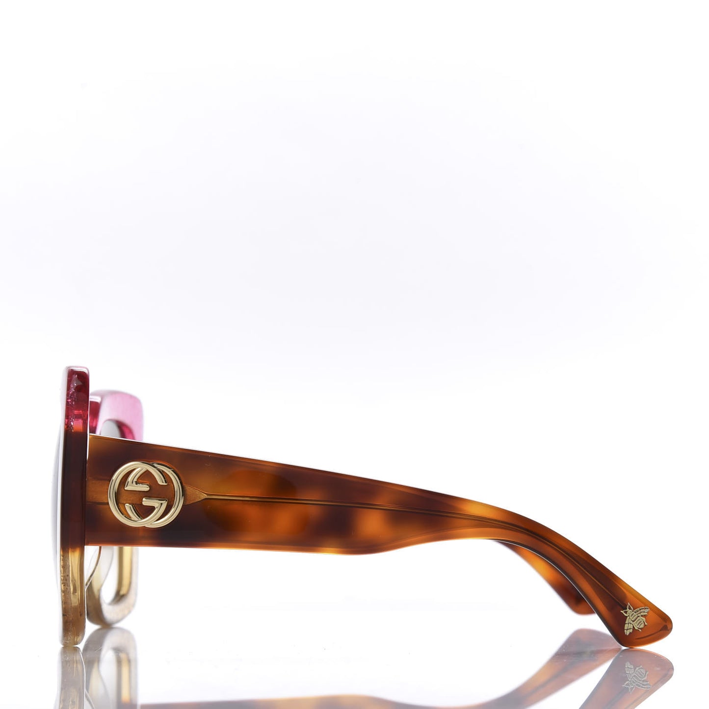 Acetate Square Frame Sunglasses GG0083S Glitter Pink Multi