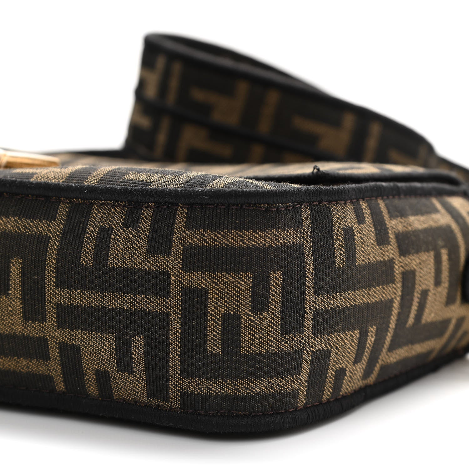 Fendi Fabric Jacquard FF 1974 Medium Baguette Tobacco Moro Black 10 of 13