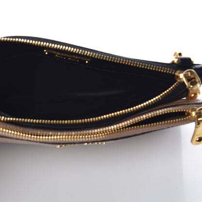 Miu Miu Goatskin Madras Bi-Color Crossbody Bag Cammeo Black 5 of 10