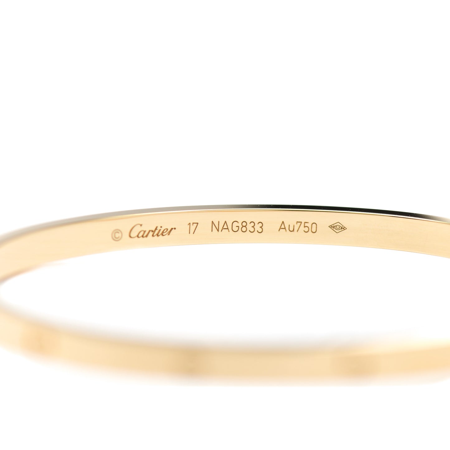 18K Yellow Gold Small LOVE Bracelet 17