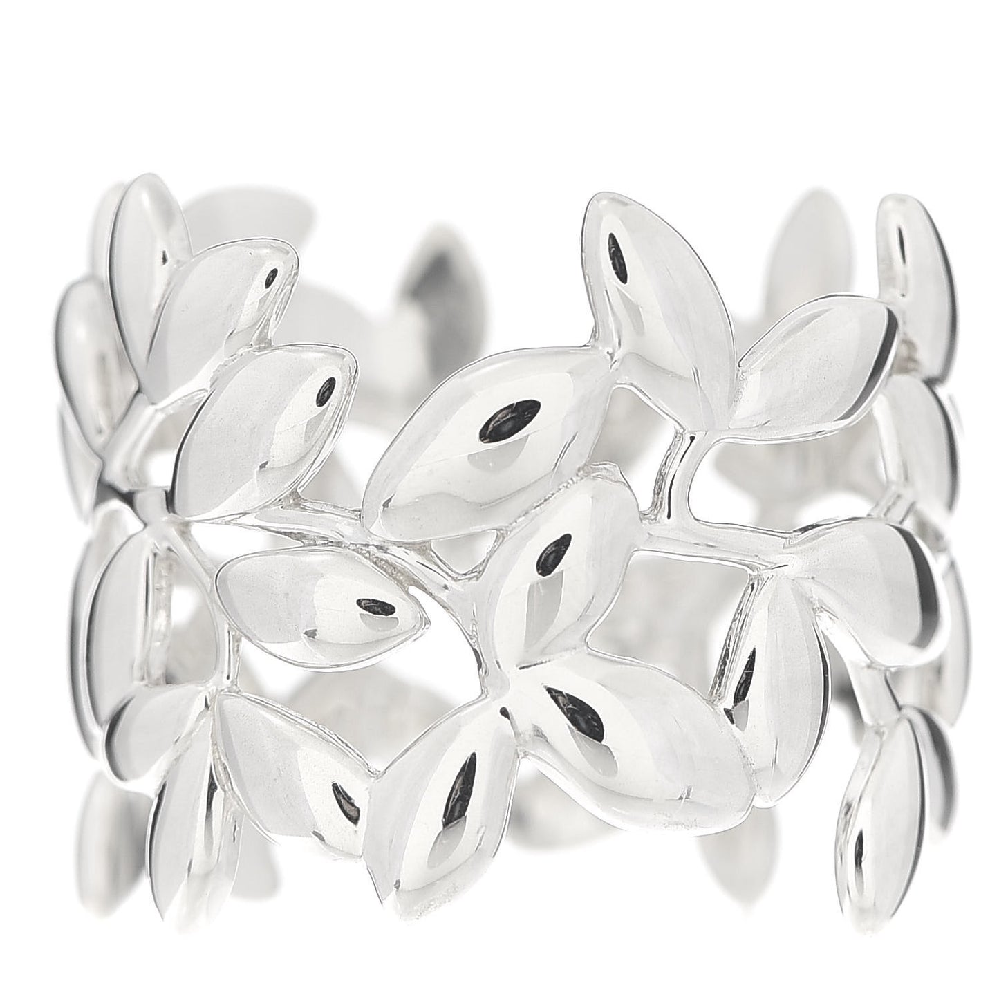 Sterling Silver Wide Paloma Picasso Olive Leaf Band Ring 52 6