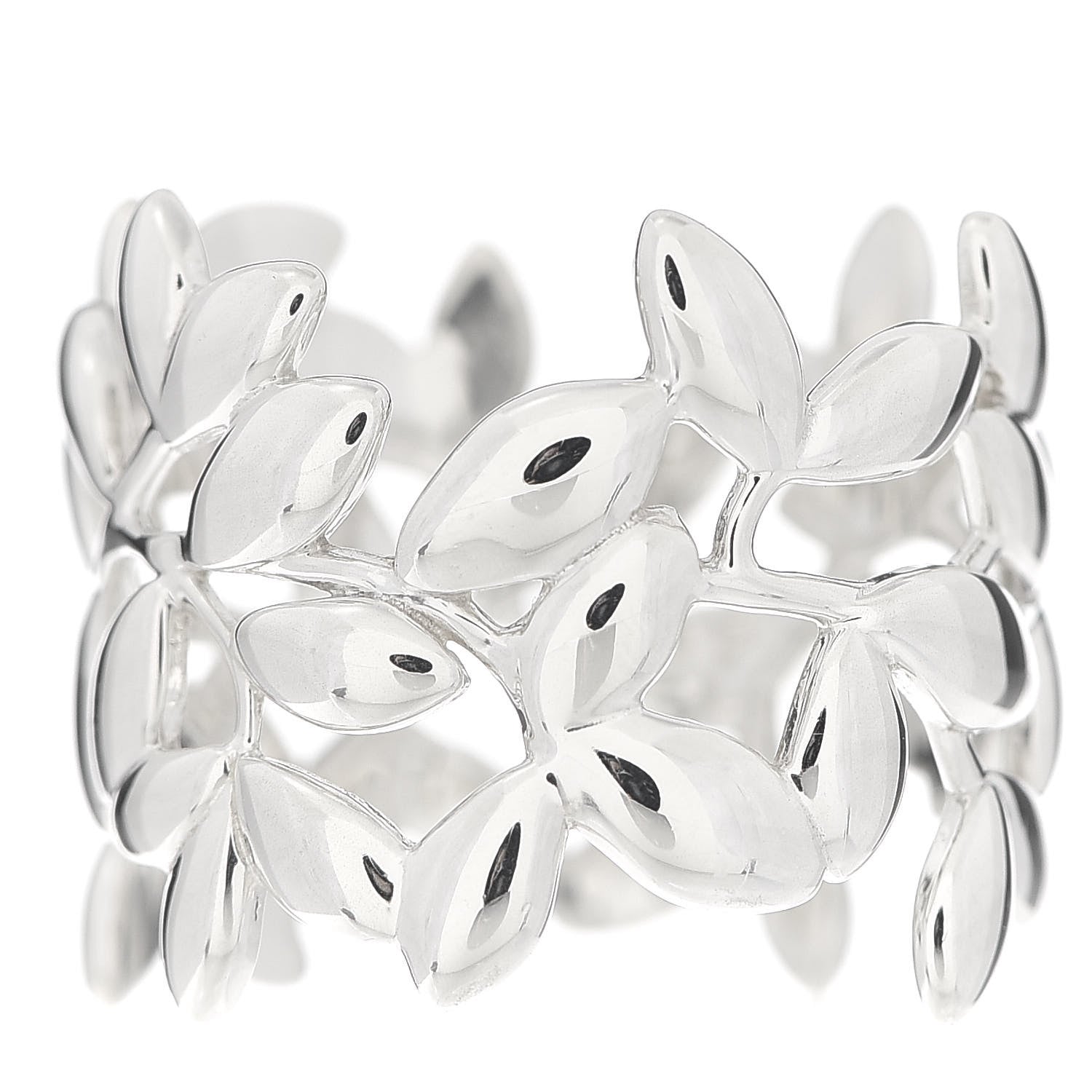 Tiffany Sterling Silver Wide Paloma Picasso Olive Leaf Band Ring 52 6 3 of 5