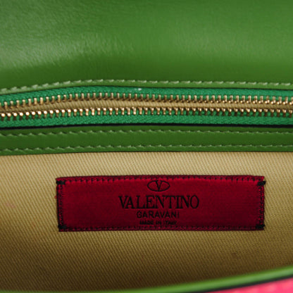 Valentino Garavani Vitello Small Glam Lock Rockstud Flap Green Deep Rose Grey Scarlet 6 of 7