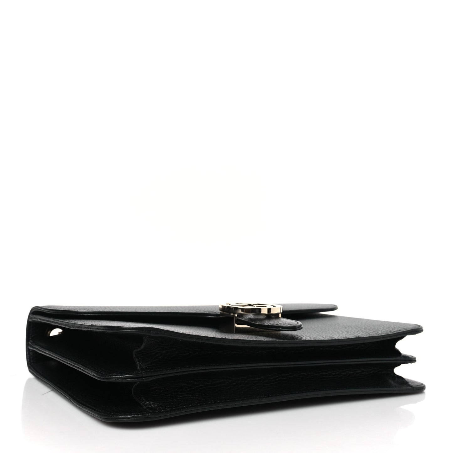 Dollar Calfskin Interlocking G Shoulder Bag Black