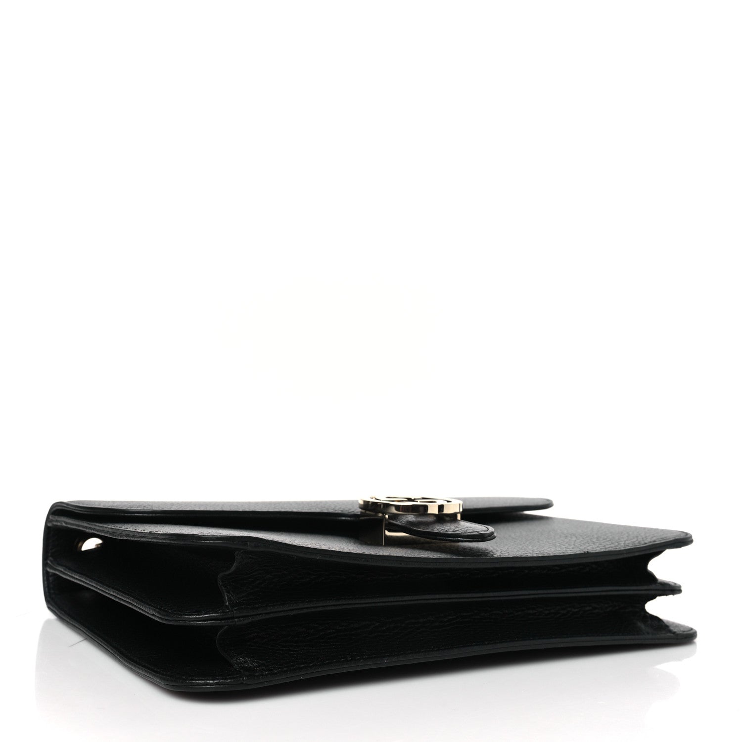 Gucci Dollar Calfskin Interlocking G Shoulder Bag Black 4 of 9