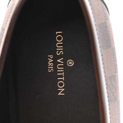 Louis Vuitton Damier Ebene Calfskin Mens Major Loafers 10 8 of 9
