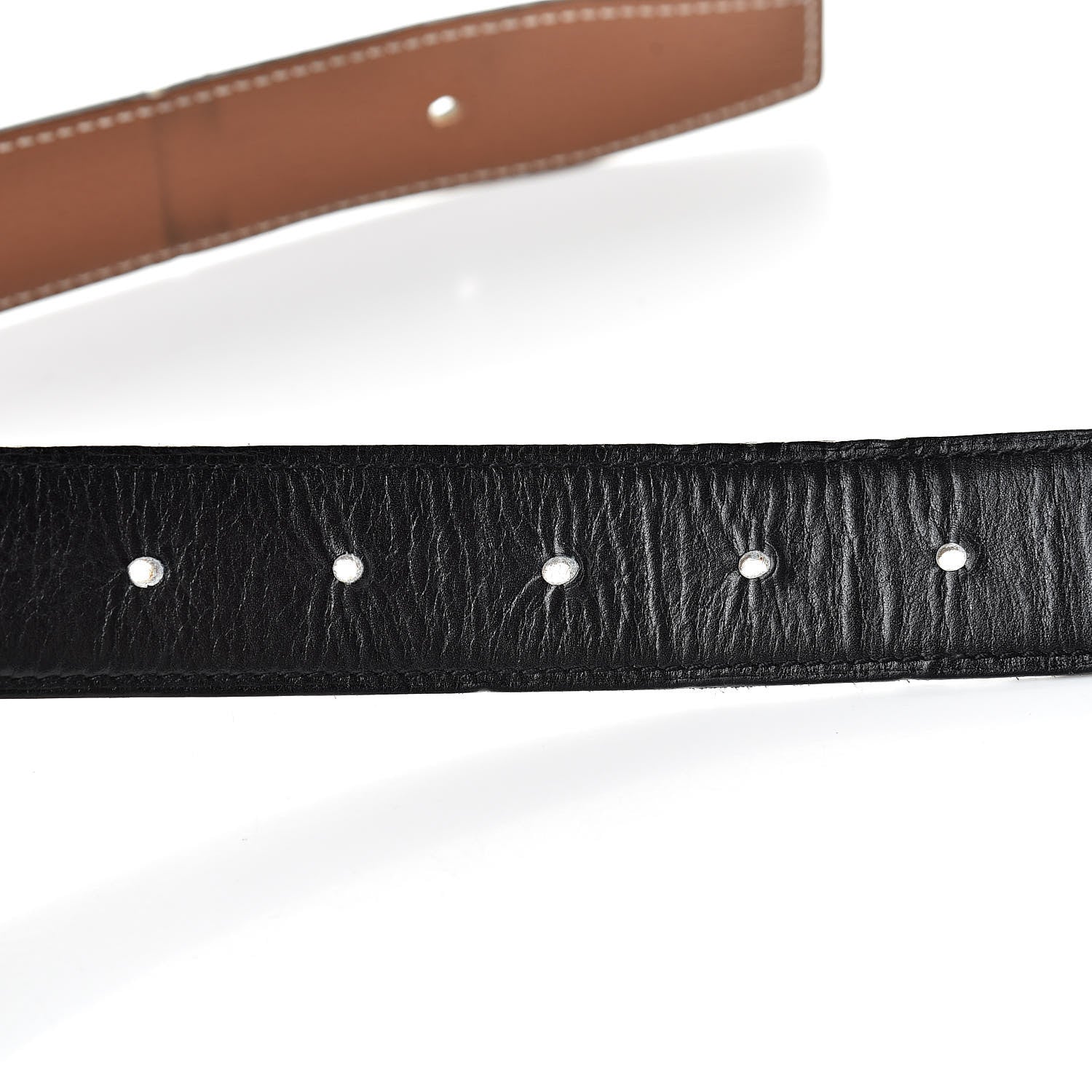 Hermes Box Togo 32mm Belt Strap 105 Black Gold 6 of 13