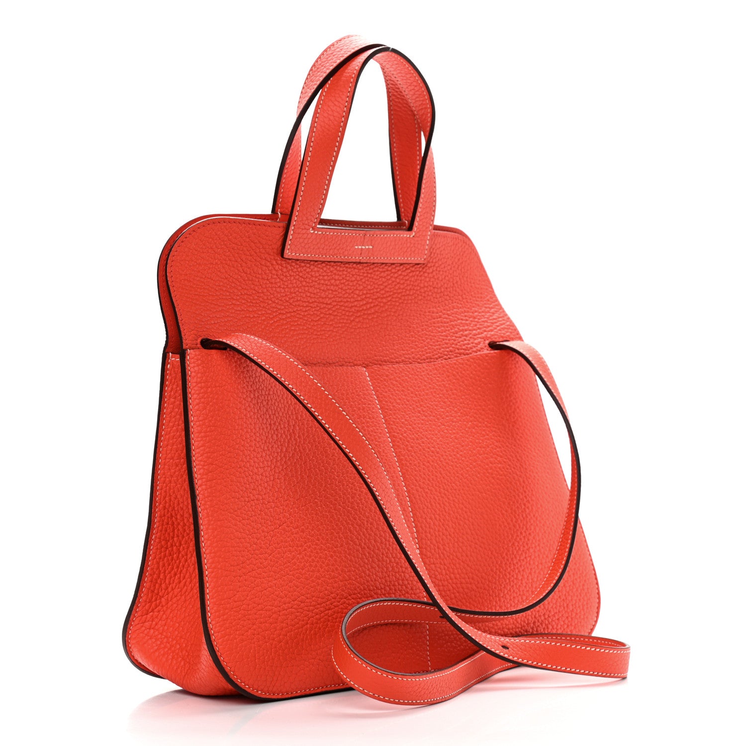 Hermes Taurillon Clemence Halzan 31 GM Orange 4 of 12