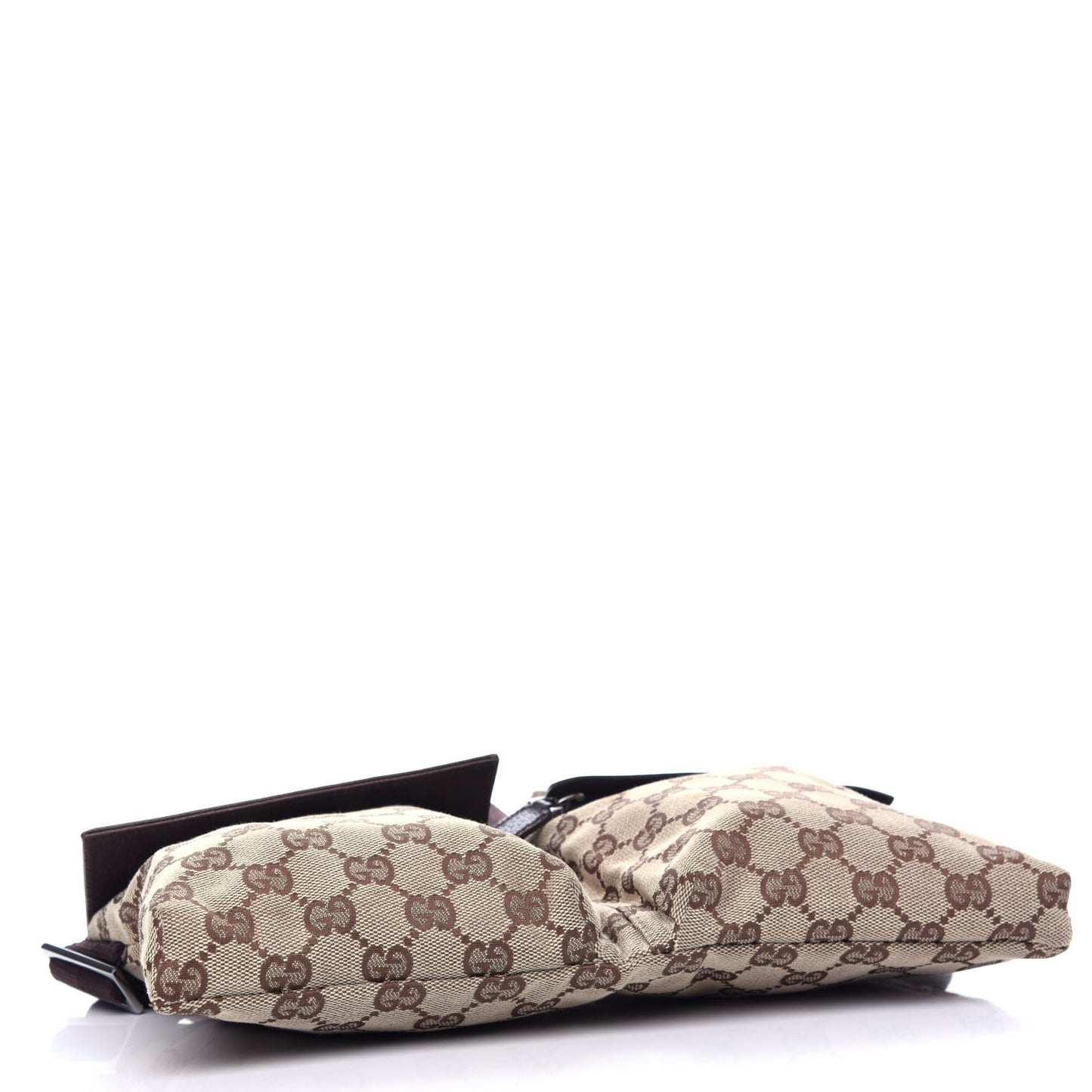 GG Monogram Double Pocket Belt Bag Dark Brown