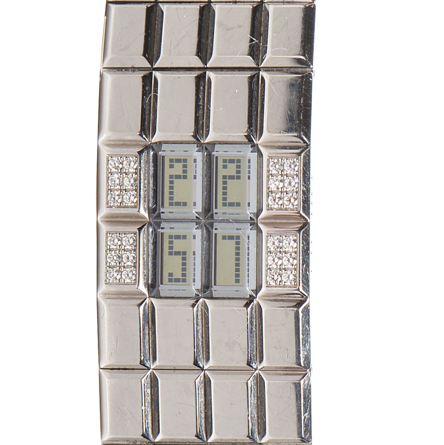 Chanel Stainless Steel Diamond 24mm Chocolat Digital Quartz Watch 1 of 8
