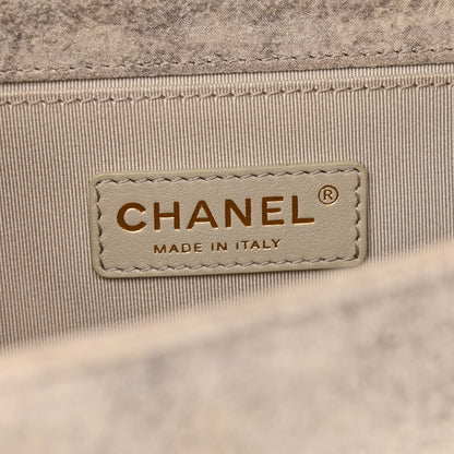 Chanel Iridescent Calfskin Quilted Medium Boy Flap Beige 5 of 9