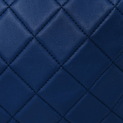Chanel Lambskin Quilted CC Chain Bucket Drawstring Bag Blue 10 of 10