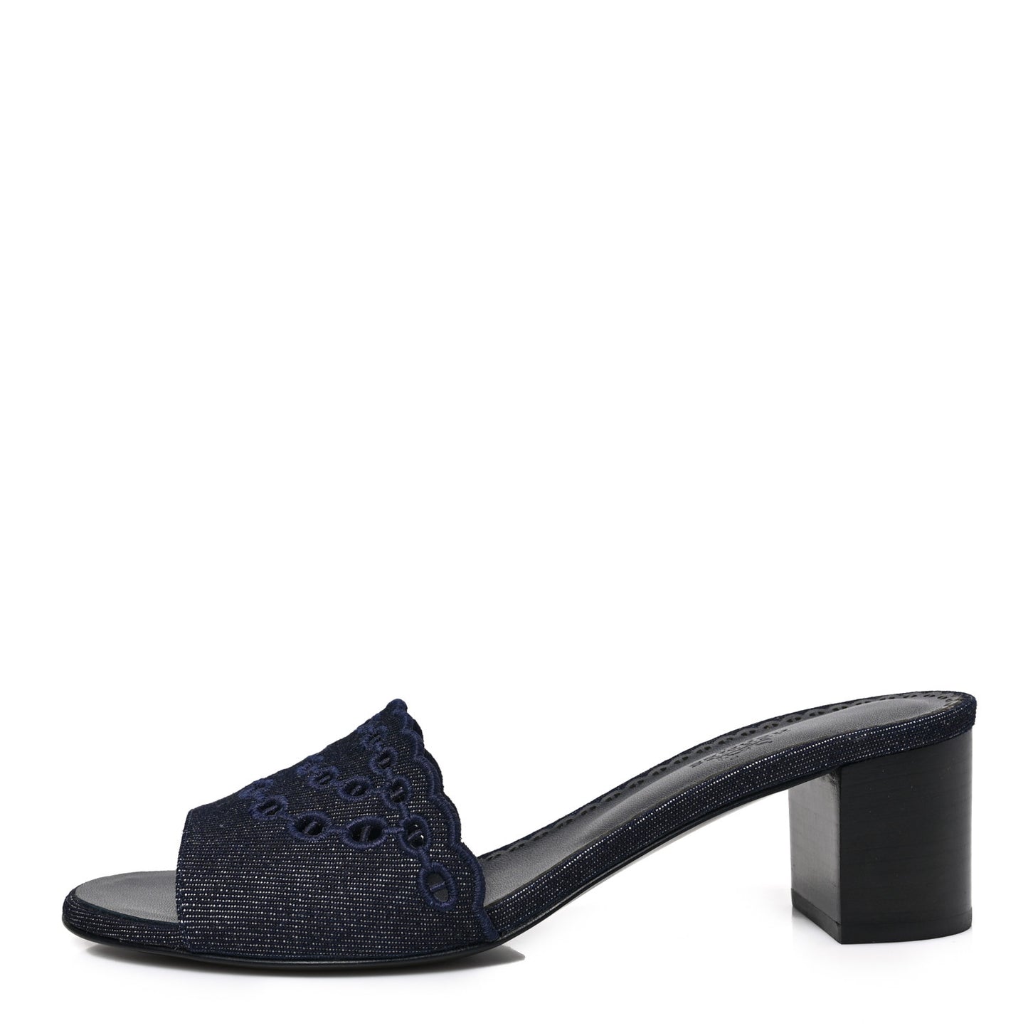Denim Embroidered Gwladys Sandals 40 Bleu Brut Marine