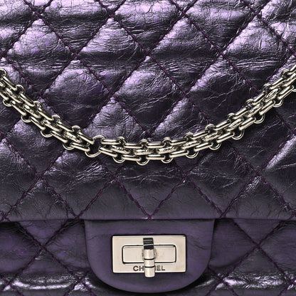 Chanel Metallic Aged Calfskin Quilted 2.55 Reissue 225 Flap Purple 8 of 10