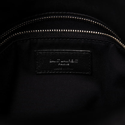 Saint Laurent Lambskin Quilted Medium Loulou Puffer Monogram Chain Satchel Black 8 of 10