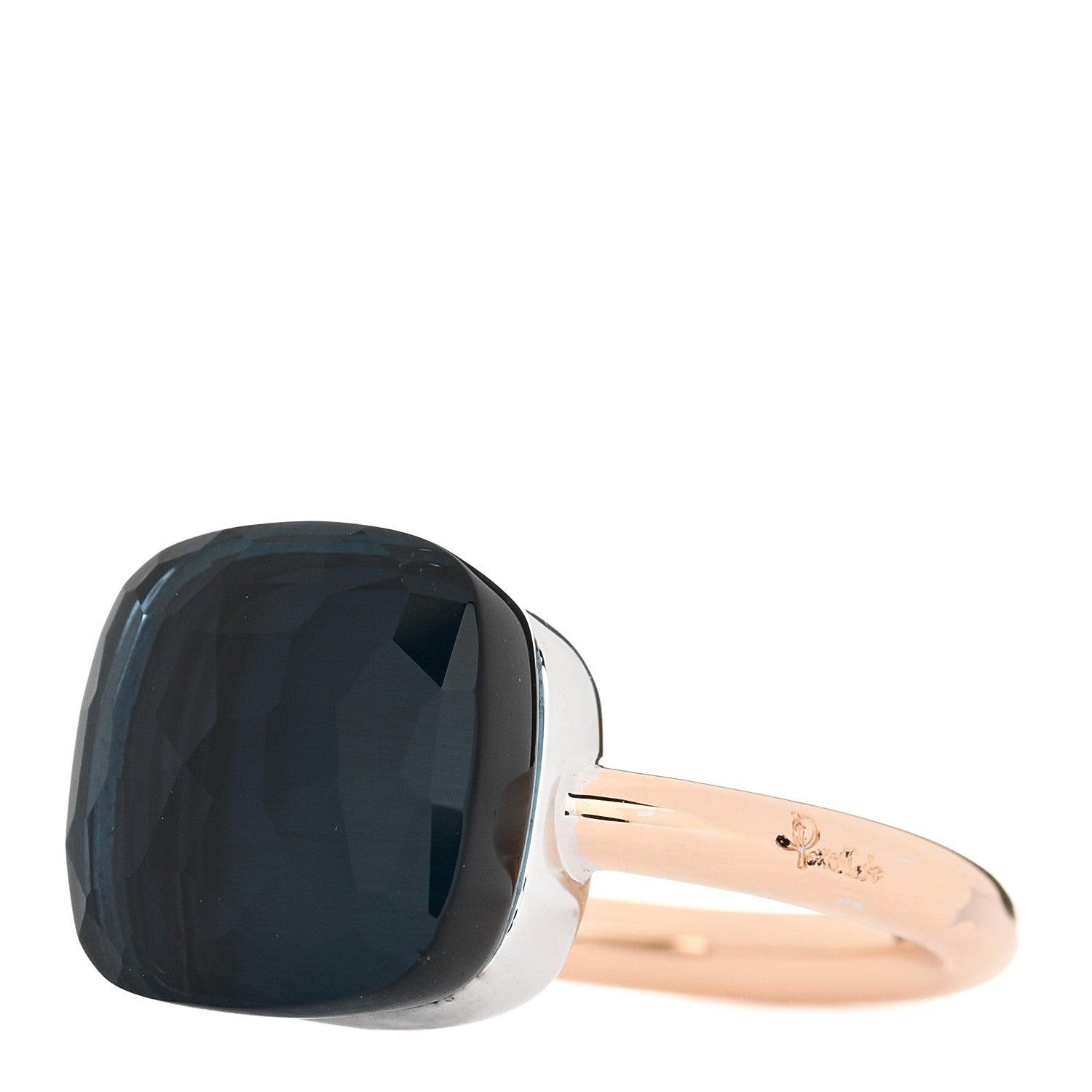Pomellato 18K Rose Gold London Blue Topaz Nudo Maxi Ring 52 6 2 of 7