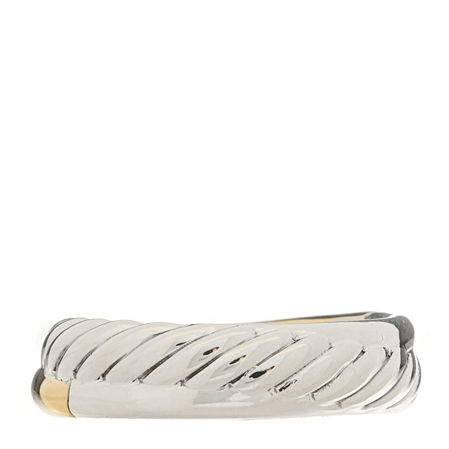David Yurman Sterling Silver 18K Yellow Gold Crossover Two Row Ring 50 5.5 3 of 4