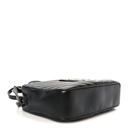 Saint Laurent Calfskin Matelasse Monogram Monochrome Lou Camera Bag Black 4 of 10