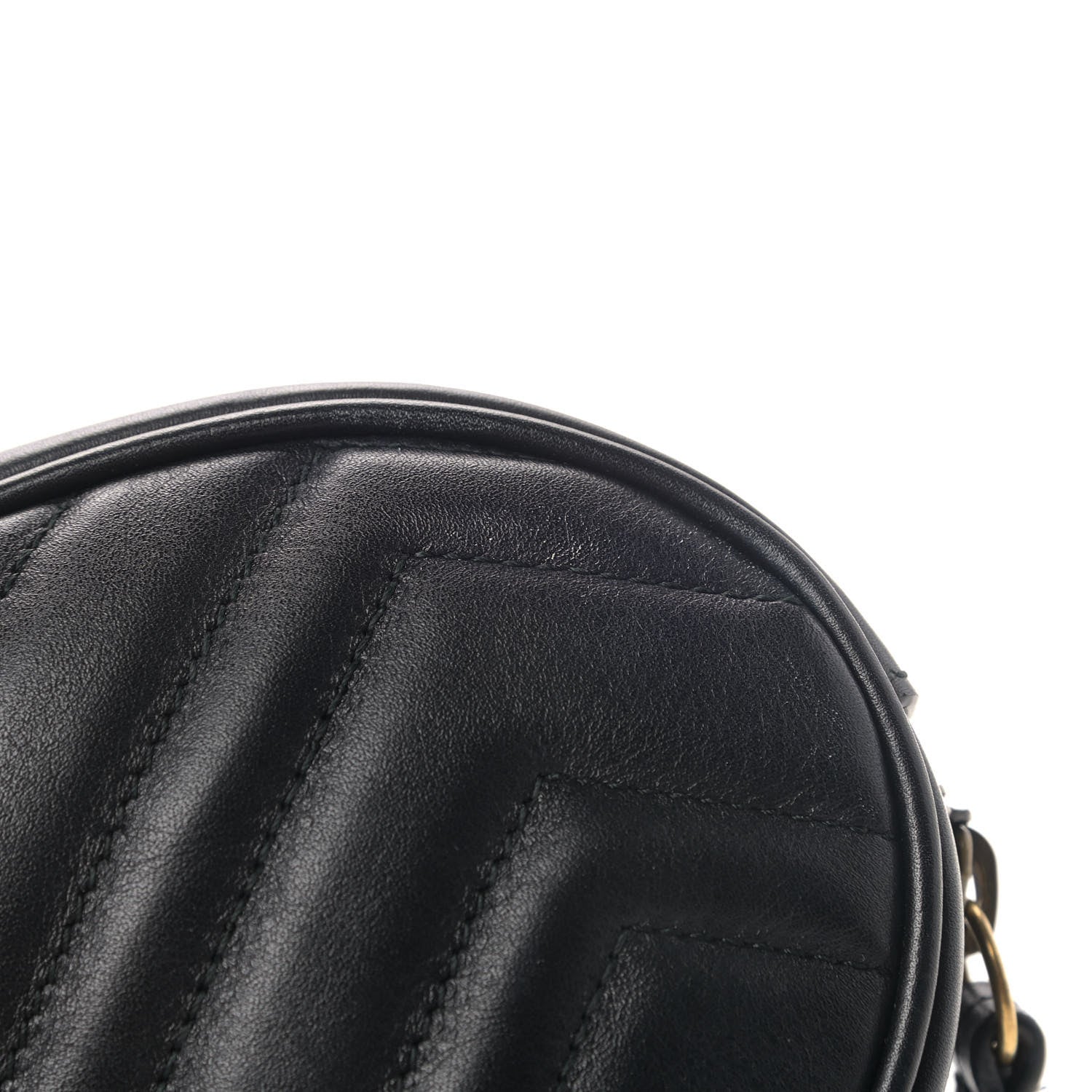Gucci Calfskin Matelasse GG Marmont Belt Bag 85 34 Black 6 of 9